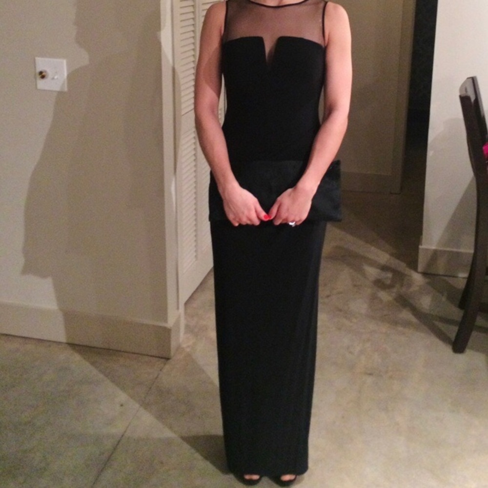Black long dress with slit. Ralph Lauren